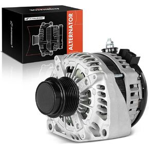 A-Premium Alternator Compatible with Chevrolet Silverado 2500 HD 2017-2019, Silverado 3500 HD 2017-2019, Camaro & GMC Sierra 2500 HD, Sierra 3500 HD, 6.2L 6.6L, 12V 220A 6-Groove Decoupler Pulley CW