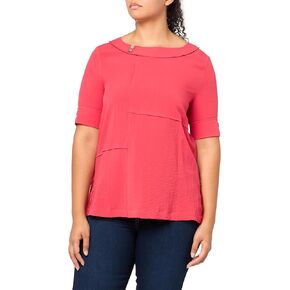 Ali Miles Women's Woven Pull on Tunic with Button Details Three Quarters Sleeves