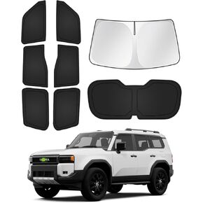 Sunshades for 2024 2025 Toyota Land Cruiser Prado 250 Accessories Windshield Sun Shade Side Rear Window Shade Cover Sun Visor Shield Privacy Protection Keep Vehicle Cool Black 8PCS