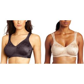 Playtex womens 18 Hour Ultimate Lift and Support Wire Free Bra, Black/Nude, 36B