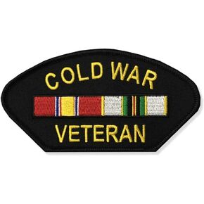 Cold War Veteran Patch with Ribbons Graphic Licensed Military Apparel Patriotic Products Gifts for Veterans Families and Retired VetFriends.com