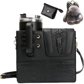 Outdoor Portable Crossbody Water Cup Storage Bag Purse Compatible with Stanley & Most Water Bottles
