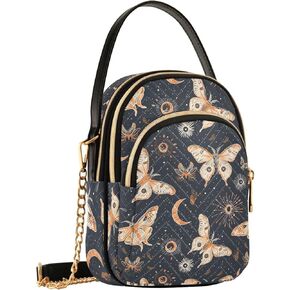 Quilted Crossbody Bags for Women Trendy, Women's Crossbody Handbags Pink Butterfly Travel Cell Phone Purses Bags
