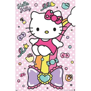 Trends International Hello Kitty: 21 Sugar Rush - Rainbow Wall Poster, 22.37" x 34.00", Unframed Version