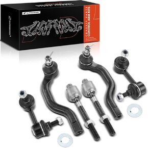 A-Premium Set of 6, Front Sway Bar Link, Inner & Outer Tie Rod End, Compatible with Honda Civic 2006-2011, L4 1.8L Only