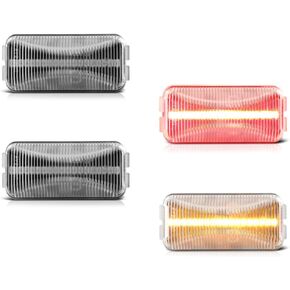 VIPMOTOZ 4PC LED Rear Trunk Bed Chrome Side Marker Lights Compatible With 1984-1996 Ford F250 F350 Dually Pickup Chrome Housing Clear Lens 4 Piece Set