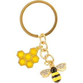 Bee Keychain Honey Bee Cute Key Ring for Women Alloy Decoration Unique Metal Creative Keyring Accessories for Christmas Gift