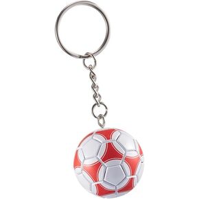 KCKEYS Soccer Ball Keychain, Red and White World Cup Key Chain Pendant, Sports Ball Baseball Basketball KeyChain, Backpack Decoration Hanging, School Carnival Reward Birthday Gift keychains