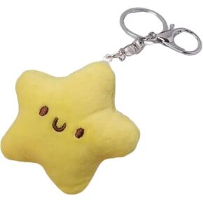 Yellow Plush Star Keychain Backpack Accessories Doll Pendant Heart Healing in Addition to Serving as a Keychain Women's Keyrings and Keychains Star Key Chain