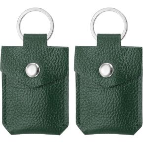 PATIKIL Leather Key Fob, Genuine Leather Keys Cover Portable Key Rings Air Tag Holder for Home Office Cars Keys Cards