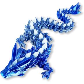 1 Pc 3D Printed Glow-in-The-Dark Glacier Crystal Dragon Decoration, Glow-in-The-Dark 3D Printed Animal Model, for Friends