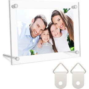 FYY Picture Frame 8x10, Clear Acrylic Double Sided Photo Frames, Plastic Acrylic Photo Frame for Wall Mount & Tabletop Desktop Display, Horizontally or Vertically