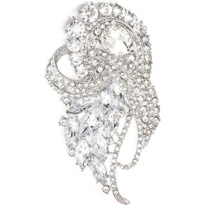 EVER FAITH Austrian Crystal Wedding Elegant Flower Teardrop Bouquet Brooch