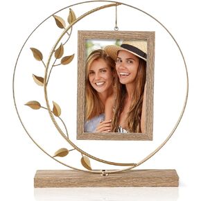 Picture Frame 10x15 Gold Vintage Picture Frame with Double HD Glass and Metal for Standing up, Holds 2 Photos, Antique Picture Frame, Gift for Mom, Gift for Grandma