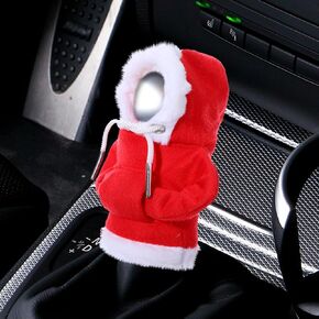Car Shift Knob Hoodie Cover, Christmas Auto Gear Shift Hoodie Shifter Hoodie Protector Universal Car Shift Knob Cover Interior Decor Accessories(Red)