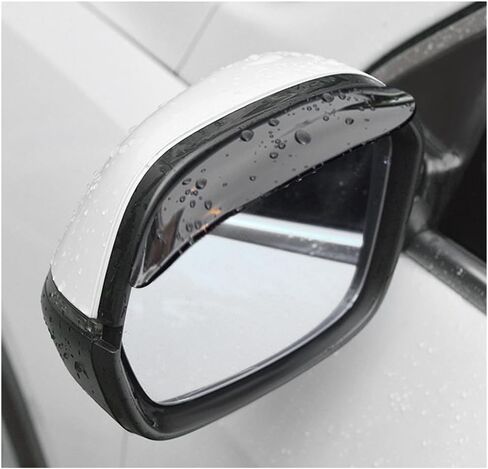 2 PCS Mirror Rain Visor Eyebrow, Waterproof PVC Auto Exterior Rear View Mirror Rain Visor Guard, Rainproof Side Mirror Rain Visor Eyebrow Cover for SUV Truck, Car Accessories (Black) in Kuwait