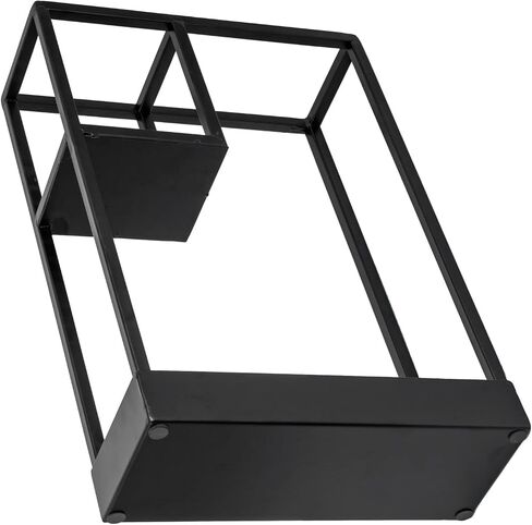MyGift Modern Brass Tone Metal Entryway Umbrella Rack with Geometric Design, 13 x 5-inch Wide Rectangular Freestanding Cane Umbrella Holder with Shelf for Small Umbrellas and Bottom Drip Catch Tray in Saudi Arabia