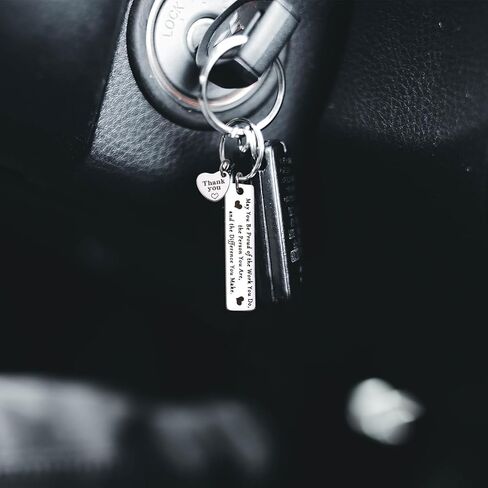 10 قطعة شكرا لك الهدايا المفاتيح الفولاذ المقاوم للصدأ شخصية المفاتيح التطوع الموظف التقدير هدية in Kuwait