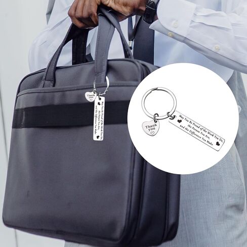 10 قطعة شكرا لك الهدايا المفاتيح الفولاذ المقاوم للصدأ شخصية المفاتيح التطوع الموظف التقدير هدية in Kuwait