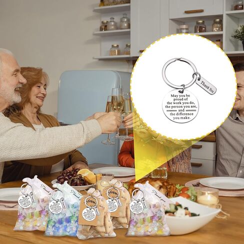 10 قطعة شكرا لك الهدايا المفاتيح الفولاذ المقاوم للصدأ شخصية المفاتيح التطوع الموظف التقدير هدية in Kuwait