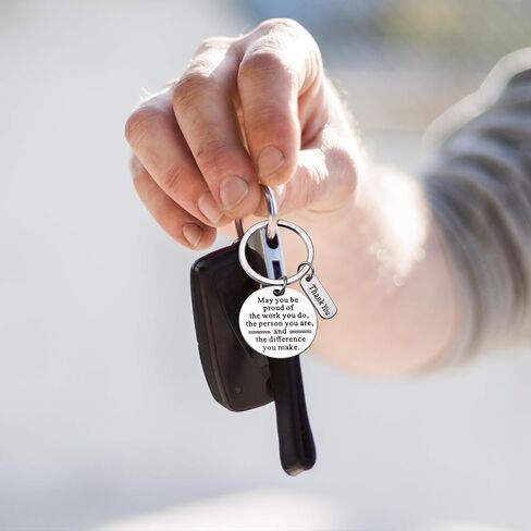 10 قطعة شكرا لك الهدايا المفاتيح الفولاذ المقاوم للصدأ شخصية المفاتيح التطوع الموظف التقدير هدية in Kuwait