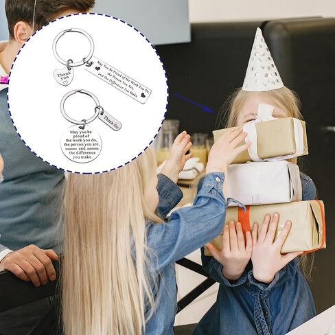 10 قطعة شكرا لك الهدايا المفاتيح الفولاذ المقاوم للصدأ شخصية المفاتيح التطوع الموظف التقدير هدية in Kuwait