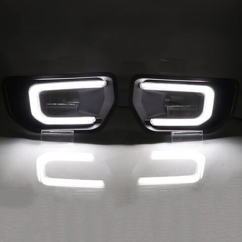 Front Bumper Turn Signal Light Grille Light Compatible with 2023-2024 Ford Ranger Wildtrak LED DRL Daytime Runing Driving Light Sequential Fog Light in Kuwait