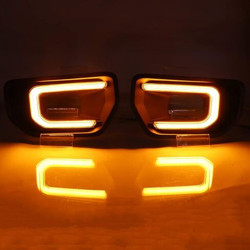 Front Bumper Turn Signal Light Grille Light Compatible with 2023-2024 Ford Ranger Wildtrak LED DRL Daytime Runing Driving Light Sequential Fog Light in Kuwait