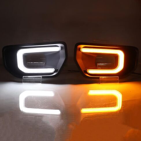 Front Bumper Turn Signal Light Grille Light Compatible with 2023-2024 Ford Ranger Wildtrak LED DRL Daytime Runing Driving Light Sequential Fog Light in Kuwait