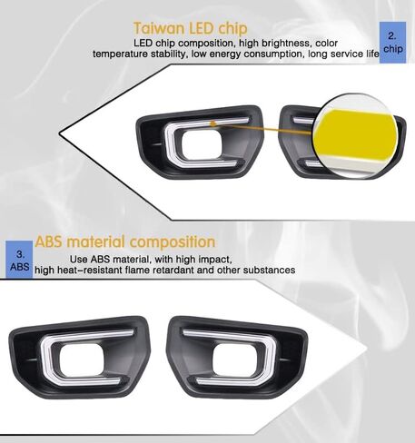 Front Bumper Turn Signal Light Grille Light Compatible with 2023-2024 Ford Ranger Wildtrak LED DRL Daytime Runing Driving Light Sequential Fog Light in Kuwait