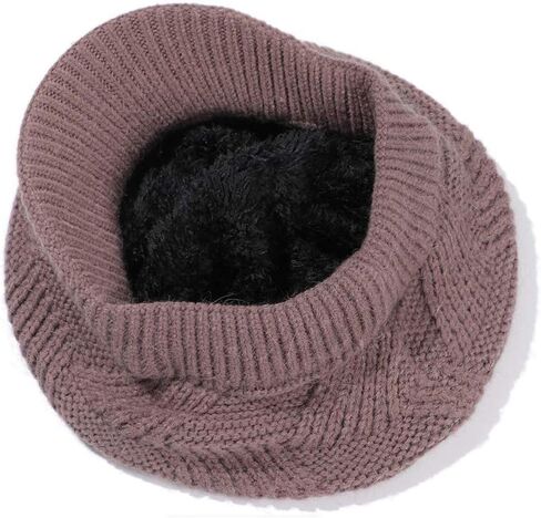 Muryobao Women Winter Warm Hat Slouchy Cable Knit Visor Crochet Beanie Hats Snow Ski Skull Cap with Brim in Saudi Arabia