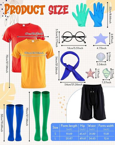 15 قطعة زي الهالوين للبالغين زي المجموعة بحار حورية البحر بارناكل المحيط الهزلي زي تي شيرت السراويل السوداء قفازات نجم البحر شل ملصق زوجين زي ديلوكس تاثيري حلي in Kuwait