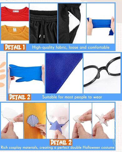 15 قطعة زي الهالوين للبالغين زي المجموعة بحار حورية البحر بارناكل المحيط الهزلي زي تي شيرت السراويل السوداء قفازات نجم البحر شل ملصق زوجين زي ديلوكس تاثيري حلي in Kuwait