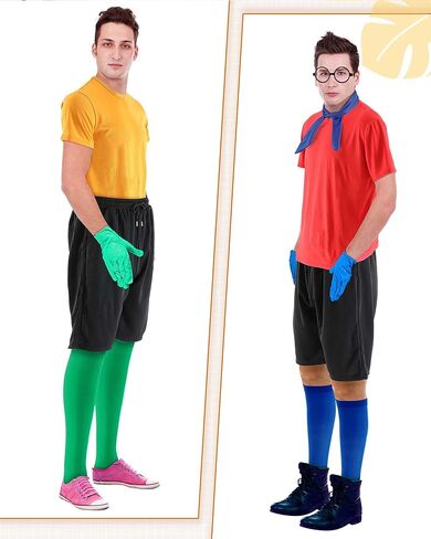 15 قطعة زي الهالوين للبالغين زي المجموعة بحار حورية البحر بارناكل المحيط الهزلي زي تي شيرت السراويل السوداء قفازات نجم البحر شل ملصق زوجين زي ديلوكس تاثيري حلي in Kuwait