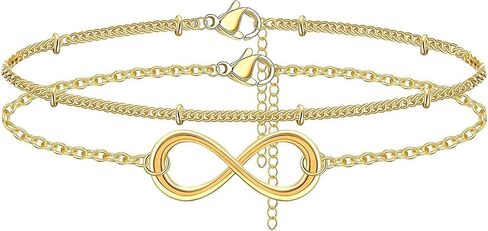 Dainty Gold Bracelet Stack, Trendy Layered Gold Bracelets For Women Non Tarnish, 14K Gold Filled Bracelet Set Valentine's Day Birthday Gift in Saudi Arabia