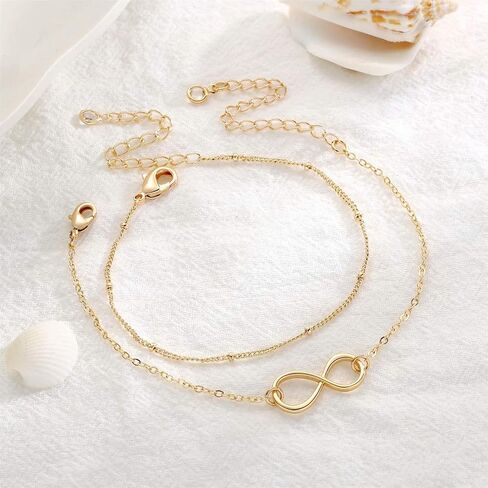 Dainty Gold Bracelet Stack, Trendy Layered Gold Bracelets For Women Non Tarnish, 14K Gold Filled Bracelet Set Valentine's Day Birthday Gift in Saudi Arabia