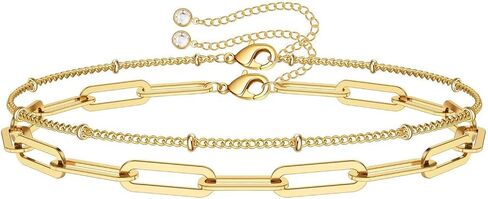 Dainty Gold Bracelet Stack, Trendy Layered Gold Bracelets For Women Non Tarnish, 14K Gold Filled Bracelet Set Valentine's Day Birthday Gift in Saudi Arabia