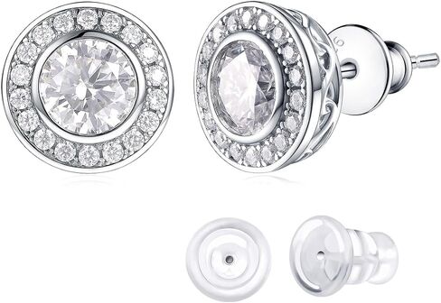 D Color VVS1 Clarity Moissanite Stud Earrings for Women, 0.81-2.43 Carat, Four Petals/Heart/Round, Really Authentic Solid 925 Sterling Silver Hypoallergenic, Anniversary Christmas Valentines Jewelry in Kuwait