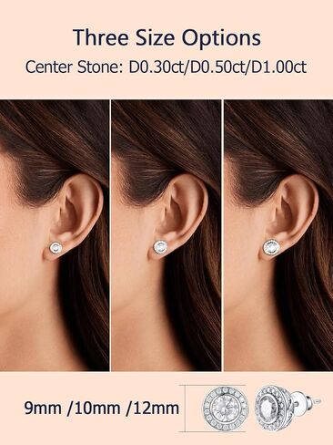 D Color VVS1 Clarity Moissanite Stud Earrings for Women, 0.81-2.43 Carat, Four Petals/Heart/Round, Really Authentic Solid 925 Sterling Silver Hypoallergenic, Anniversary Christmas Valentines Jewelry in Kuwait