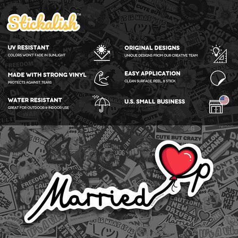 Married Up Heart - إكسسوارات هدايا مضحكة رائعة، مقالب لشريك الزوجة. الذكرى السنوية لحفلات الزفاف والكمبيوتر المحمول وزجاجة المياه وحقيبة الظهر والشاحنة وديكور السيارة. هذا الملصق ينطبق على كل ما تبذلونه من الأشياء! in Saudi Arabia