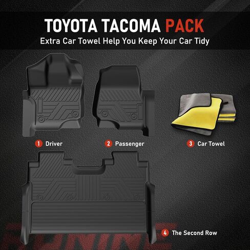 Car Floor Mats for Ford F-150 2015-2020/2021 2022 2023 2024 (Rear w/o Fold Flat Storage), All Weather Protection TPE Car Mats Custom Truck Liners Accessories, Front & 2nd Row Car Liners Set, Black in Saudi Arabia