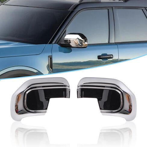 الكروم مرآة قبعات صالح لفورد برونكو سبورت 2021-2024 مافريك 2022-2023 أغطية مرايا جانبية مرآة الرؤية الخلفية الحرس اكسسوارات الكسوة in Kuwait