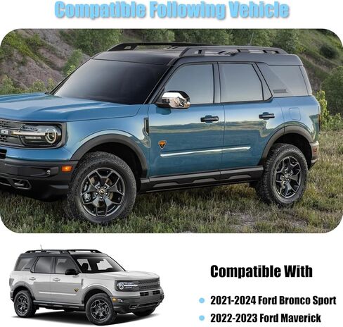 الكروم مرآة قبعات صالح لفورد برونكو سبورت 2021-2024 مافريك 2022-2023 أغطية مرايا جانبية مرآة الرؤية الخلفية الحرس اكسسوارات الكسوة in Kuwait