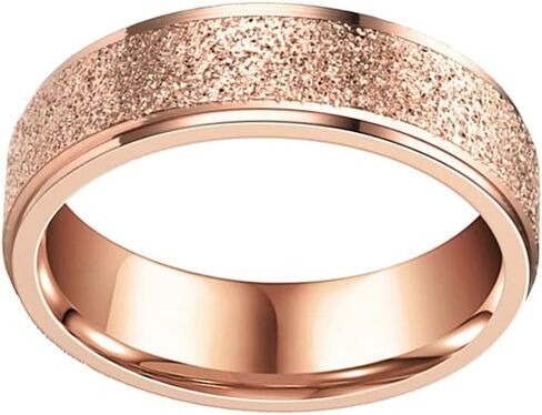 COLORFUL BLING Spinner Ring for Women Men Anxiety Relief 6MM Stainless Steel Gold Silver Black Rainbow Sand Blast Finish Fidget Ring Band Wedding Pormise Jewelry in Kuwait