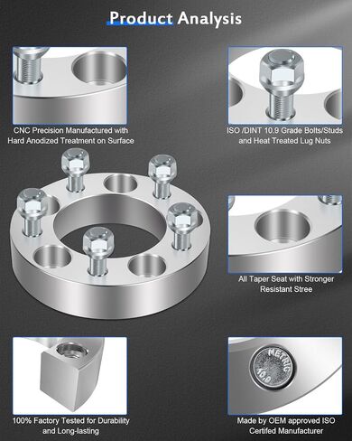 ECCPP 2 قطعة 5x4.75 1.25 بوصة محولات فواصل العجلات 5 العروة 5x4.75 إلى 5x4.75 12x1.5 ترصيع 87.1 مم يناسب 1984-2018 لكورفيت 1982-2004 لـ S10 1983-1994 لـ S10 بليزر 1982-1990 لـ S15 in Saudi Arabia