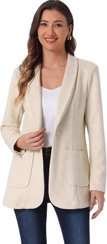 Allegra K Faux Suede Blazer for Women's Lapel Collar One Button Dressy Suit Jacket in Saudi Arabia