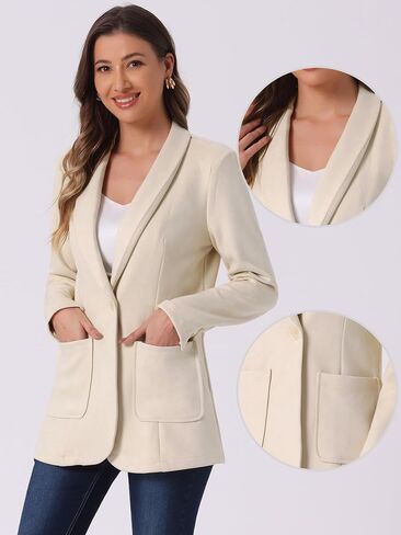 Allegra K Faux Suede Blazer for Women's Lapel Collar One Button Dressy Suit Jacket in Saudi Arabia