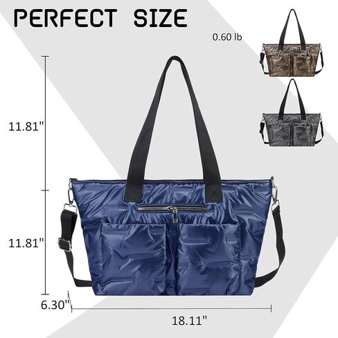 Quilted Shoulder Bag Lightweight Fashion Puffer Tote Bag Down Satchel Hobo Bag in Saudi Arabia
