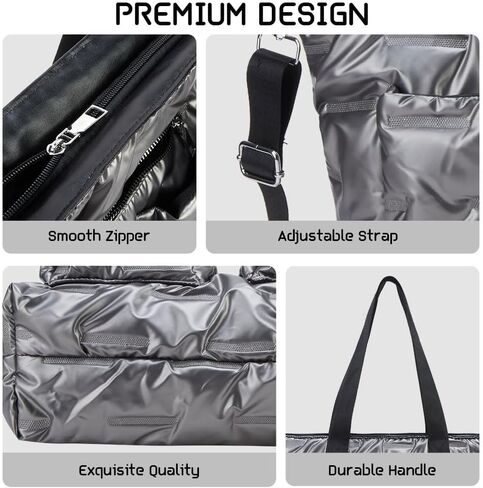 Quilted Shoulder Bag Lightweight Fashion Puffer Tote Bag Down Satchel Hobo Bag in Saudi Arabia