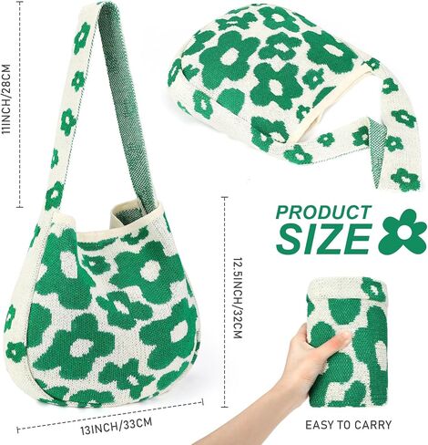 hatisan Women's Crochet Tote Bags Large Crochet Bag Tote bag Aesthetic Knit Bag Shoulder Handbags in Saudi Arabia